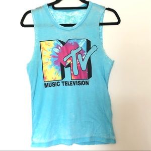 Mtv small blue tank top